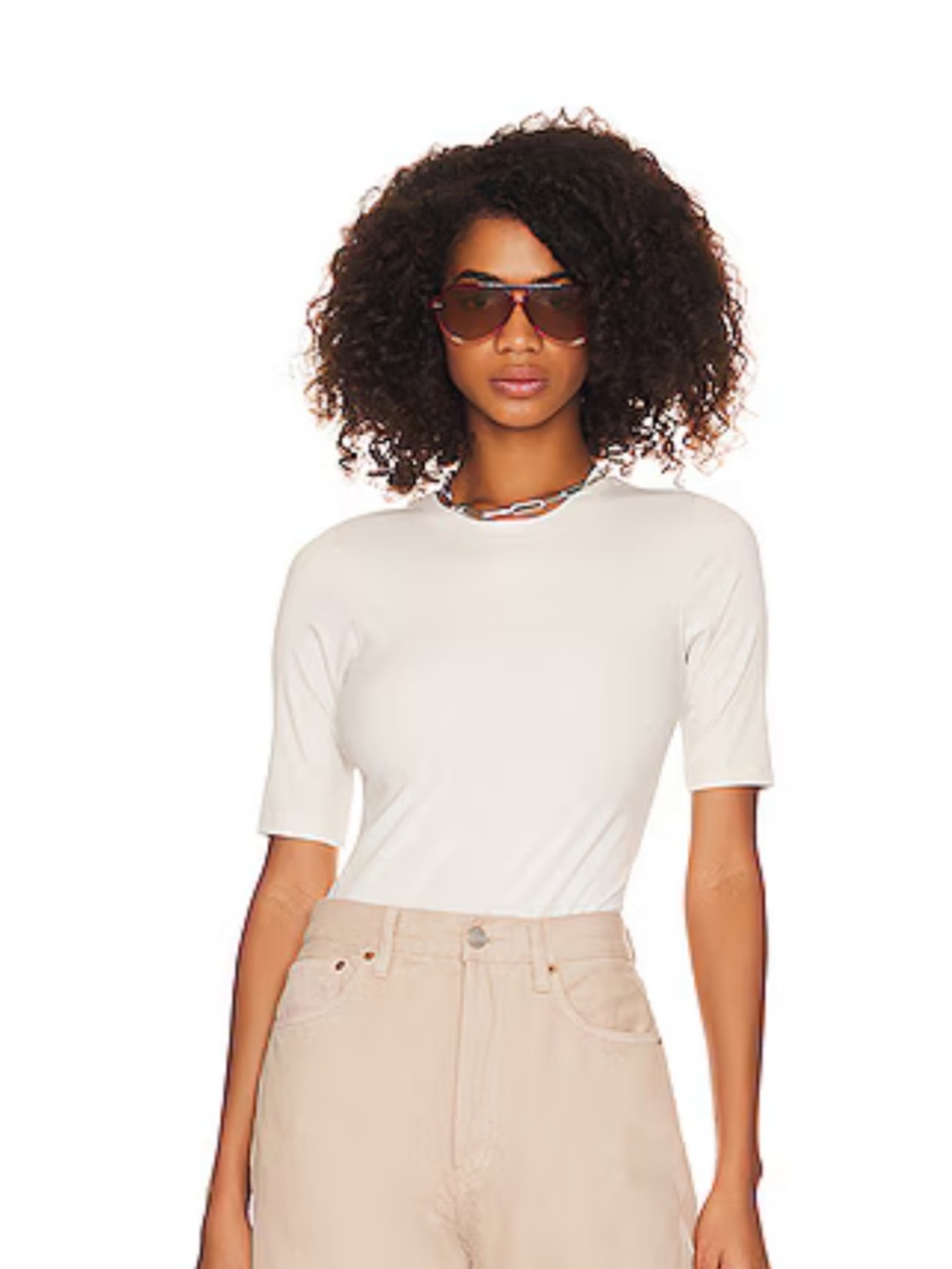 SPANX Cream Ribbed Bodysuit